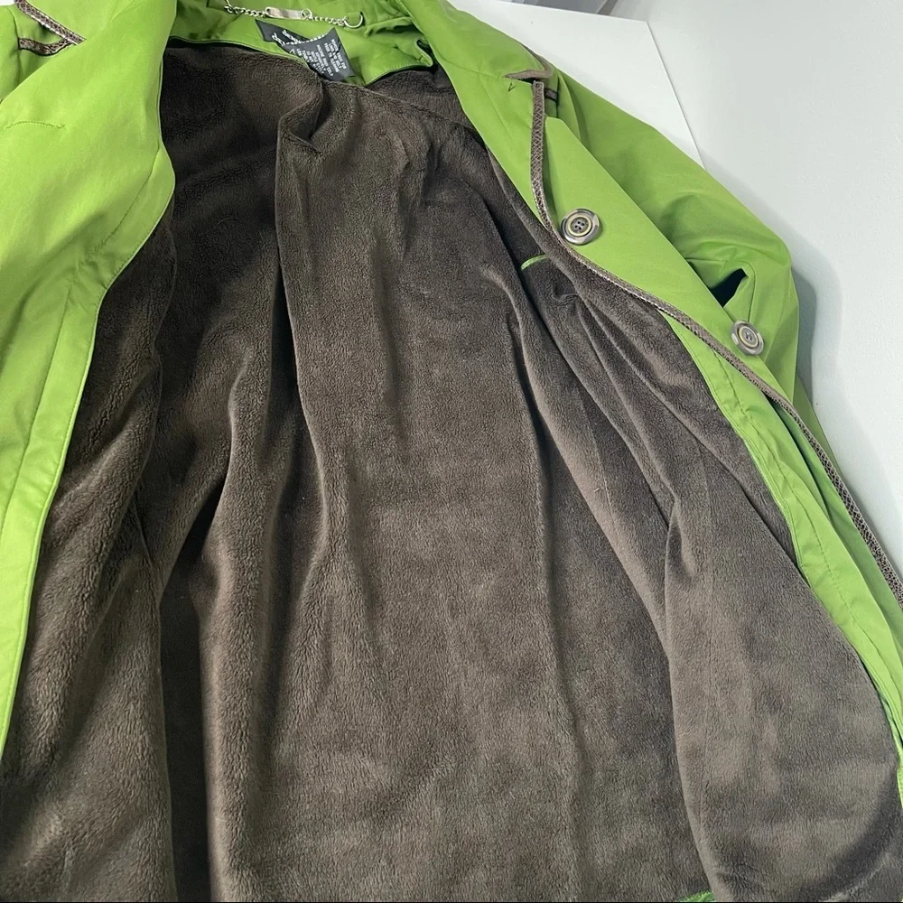 Dennis Basso green/BrownTrim Coat Jacket - Picture 9 of 11
